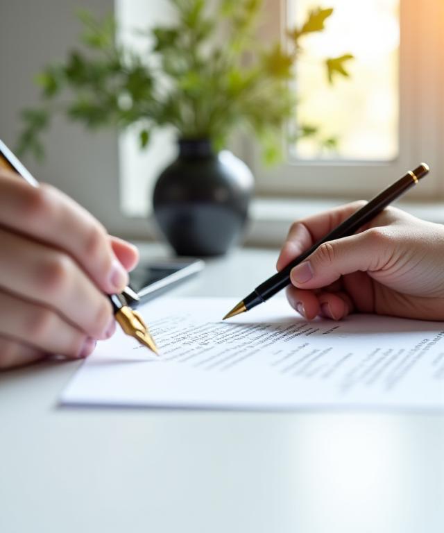 Professionelle Vertragsunterzeichnung in ruhiger Atmosphäre